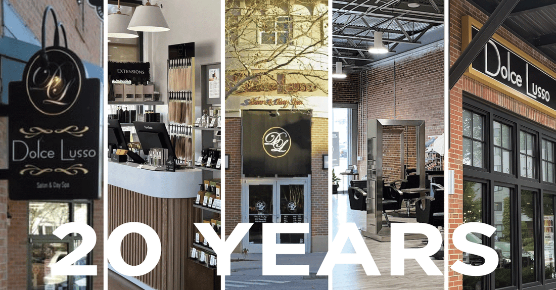 Collage of Dolce Lusso Salons - 5 locations over 20 years