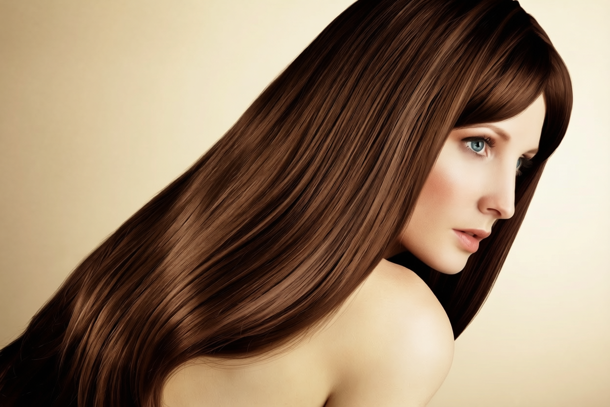 Luxury keratin hair treatment results showing smooth, shiny hair at Dolce Lusso Salon