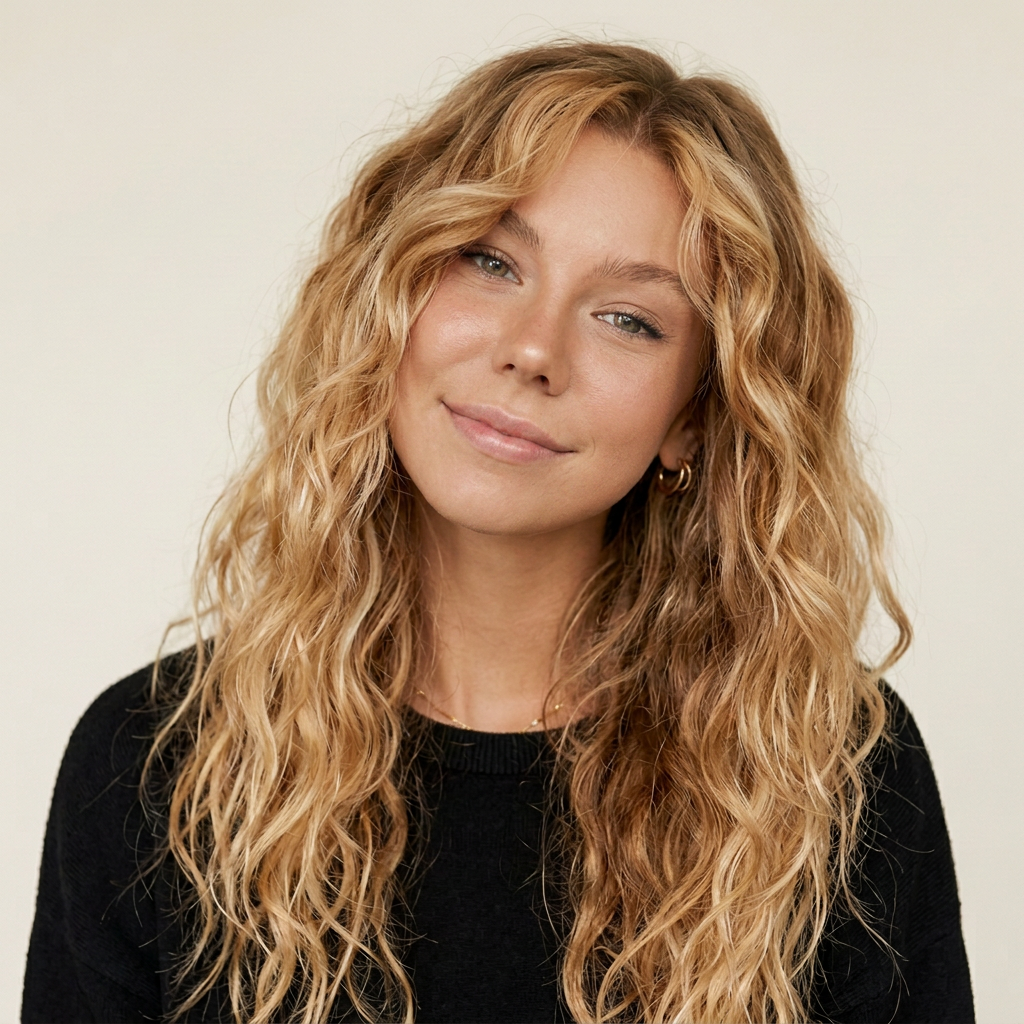 blond woman with wavy hair