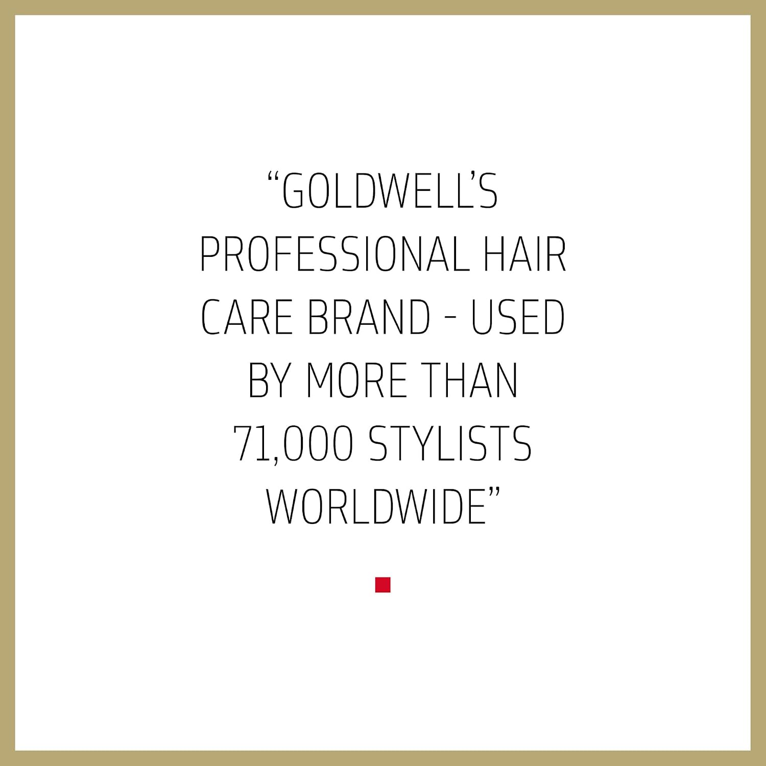 Goldwell professional hair care brand graphic highlighting worldwide stylist use