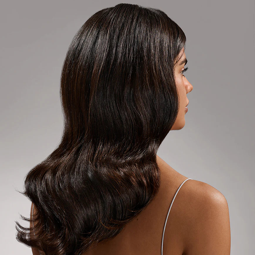 Dark haired women with long shiny hair
