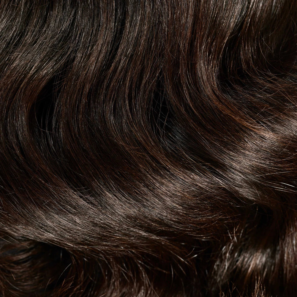 Soft shiny hair results using Oribe Foundation Mist for hydration and detangling