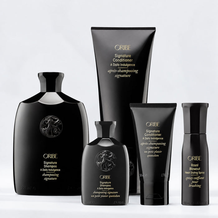 Oribe Signature Shampoo Conditioner Set with Travel Trio