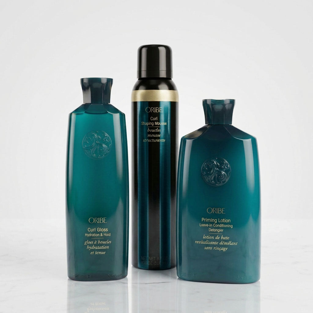 The products from the Oribe Eternal curls line for perfect waves