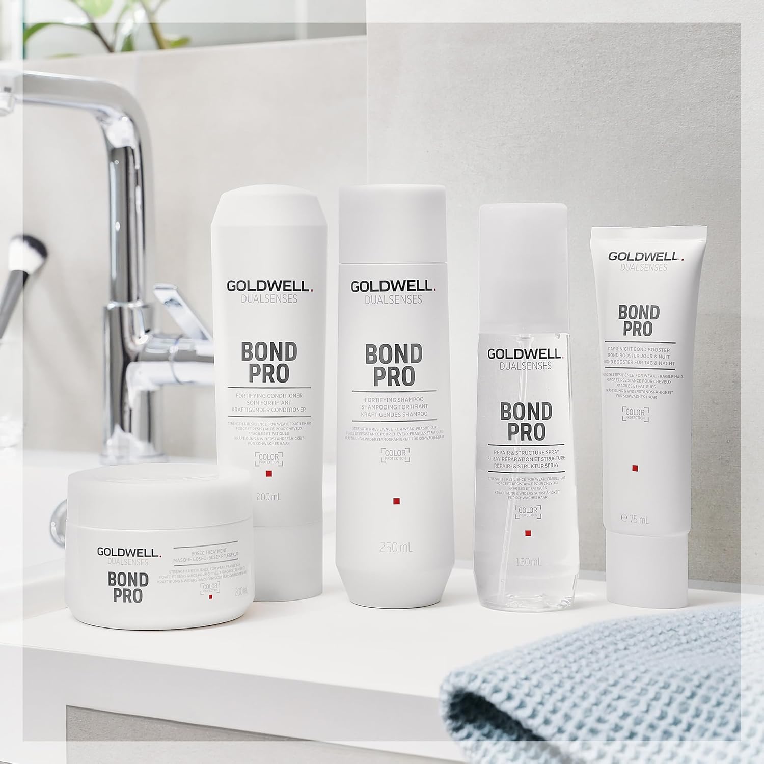 Goldwell Dualsenses Bond Pro hair care collection for fragile damaged hair and breakage protection