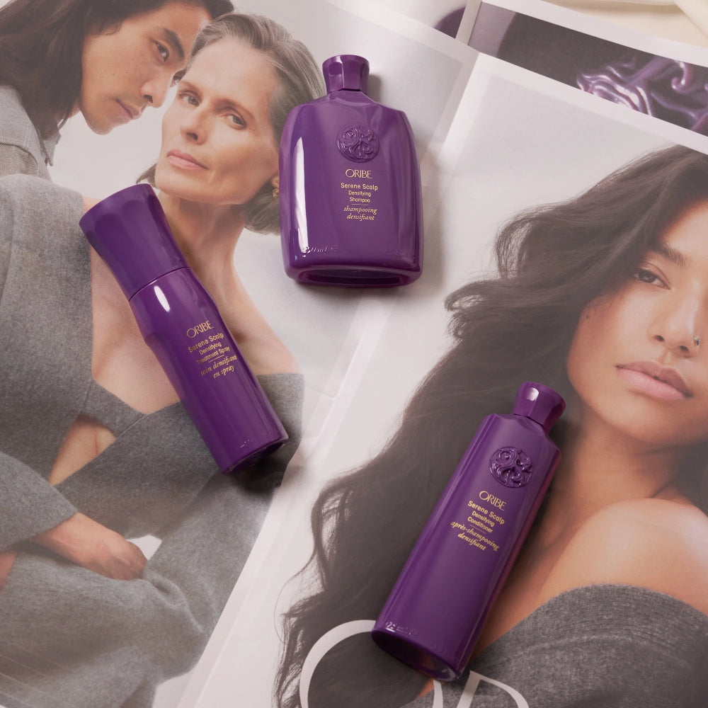 Oribe Serene Scalp densifying collection for thinning hair and scalp support