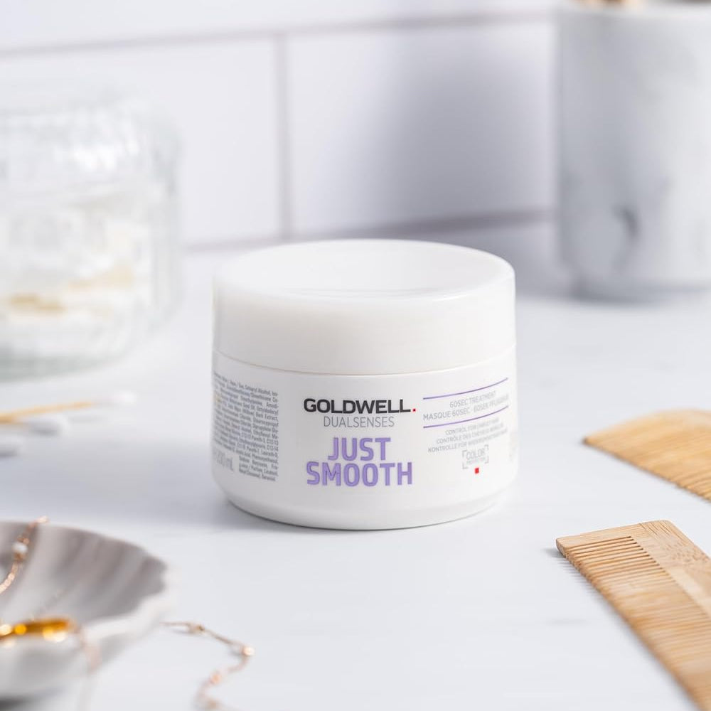 Goldwell Dualsenses Just Smooth 60 second hair treatment jar for frizz control and manageability