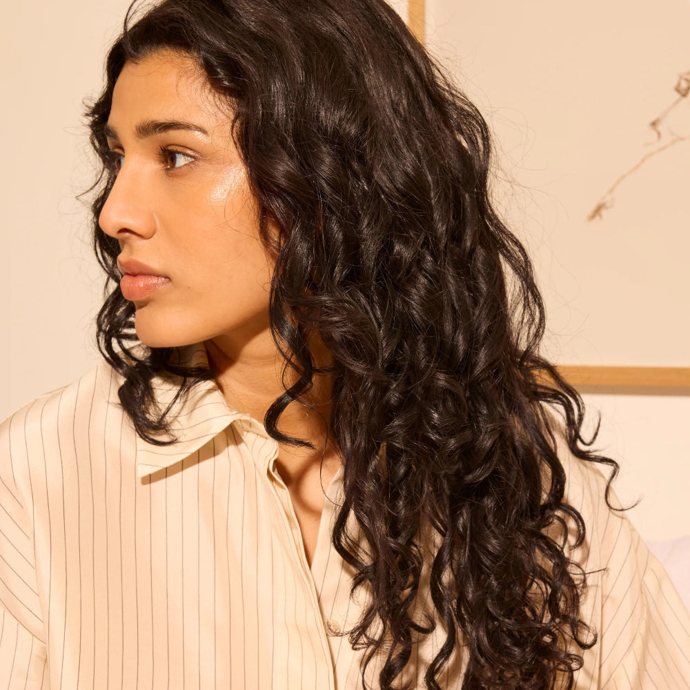 enhanced natural curls using heatless styling balm for definition and frizz control